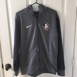 Nike Dri-Fit FSU Full Zip Hoodie Grey Medium